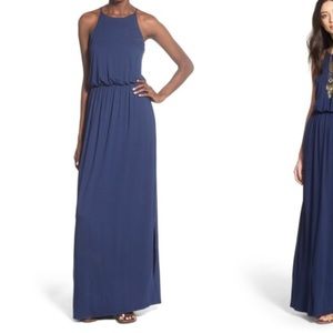 Navy racer back maxi dress - M
